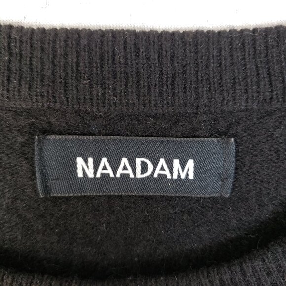 NAADAM 100% Cashmere Sweater Pullover Black Crew Neck Minimalist size M - Picture 5 of 14